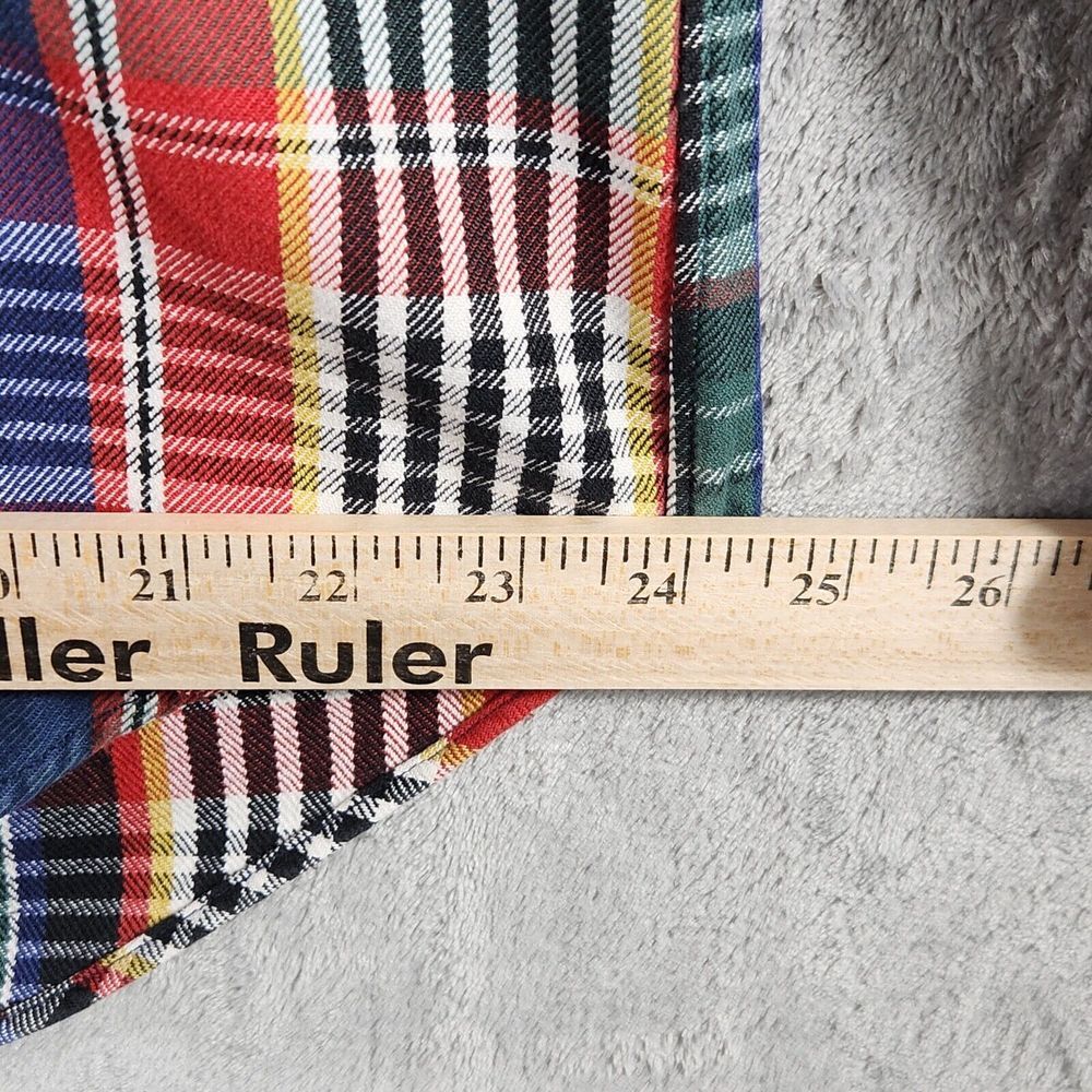 Ralph Lauren Shirt Large Vintage 1990s Denim Tartan Plaid Button Up - Picture 10 of 10